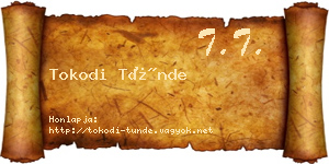 Tokodi Tünde névjegykártya